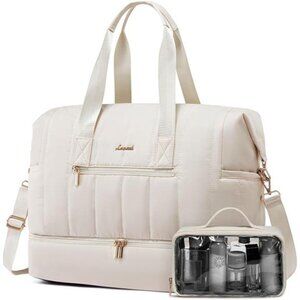 Travel Duffle Bag, Puffer Bags Cream